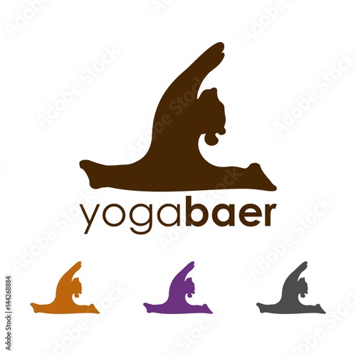 Bear, Yoga Bear, Animal Yoga, Design Logo Vector
