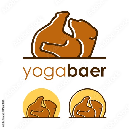 Bear, Yoga Bear, Animal Yoga, Design Logo Vector