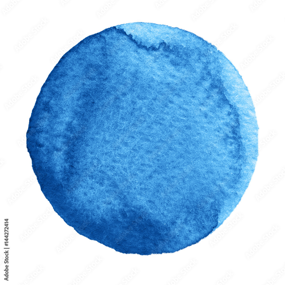 Watercolor blue marina circle on white background Watercolor blue marina circle on white background