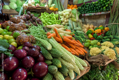 Fresh and organic vegetables at farmers market in Sri lanka.