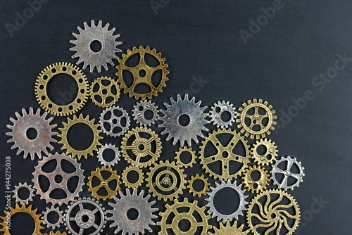 Wallpaper Mural abstract background of metelic gear on black background Torontodigital.ca