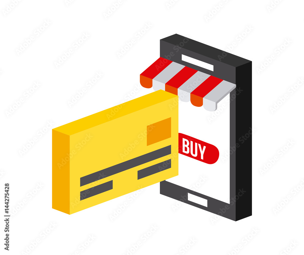 smartphone and shopping related icons over white background. colorful design. vector illustration smartphone and shopping related icons over white background. colorful design. vector illustration