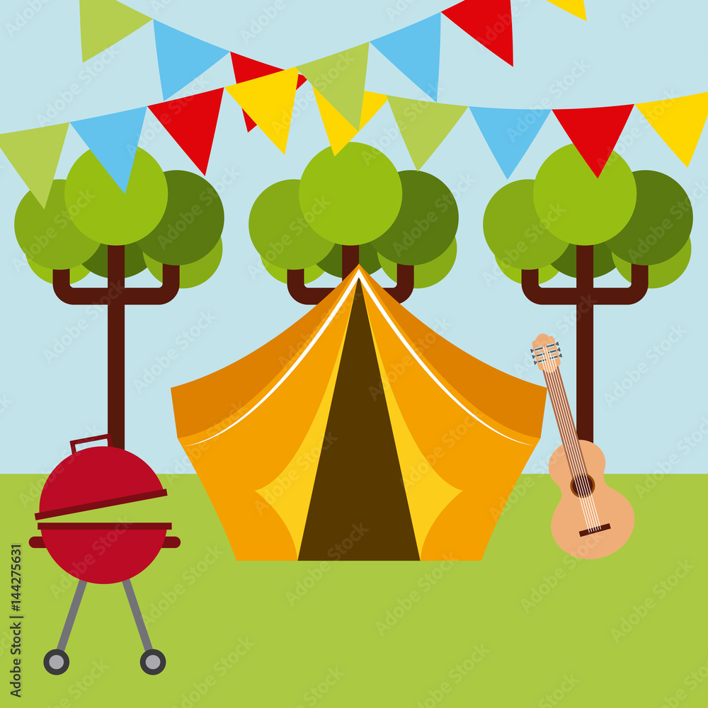 picnic related icons. colorful design. vector illustration Stock