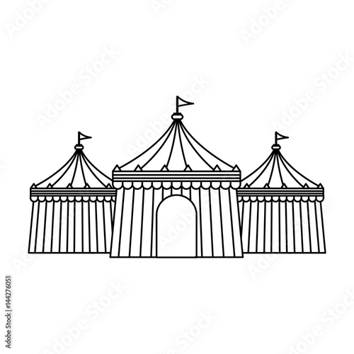 circus tent icon over white background. vector illustration