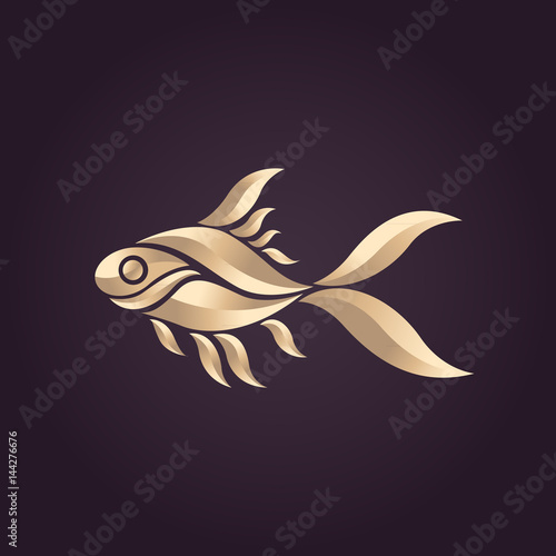 Goldfish logo vector icon illustrator