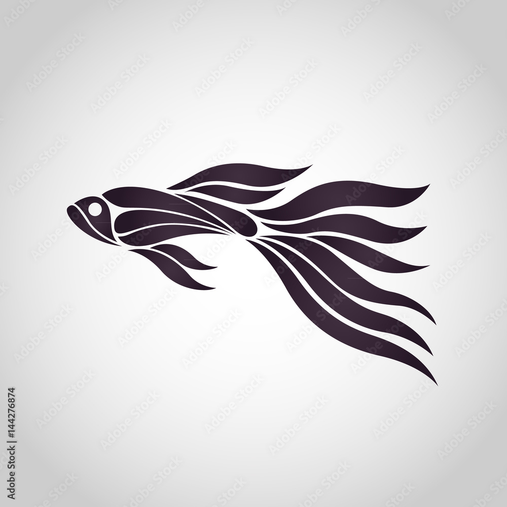 Obraz premium GUPPY FISH logo vector icon design illustrations