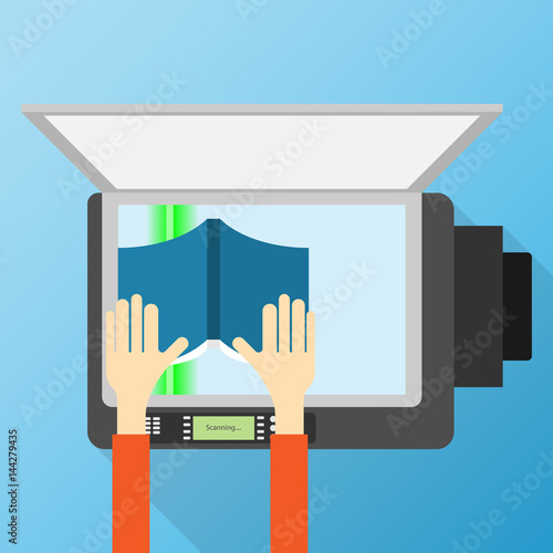 Hold the book to scanning with photocopier