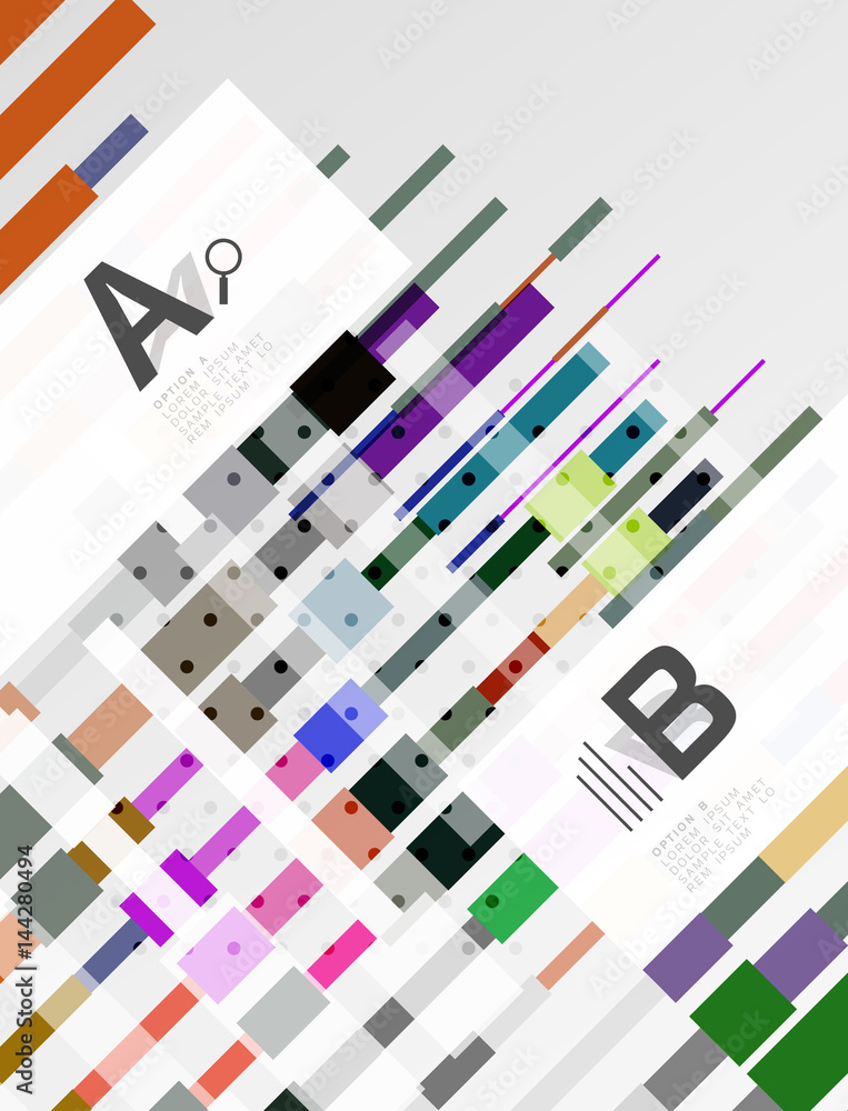Colorful lines, rectangles and stripes with option infographics Colorful lines, rectangles and stripes with option infographics