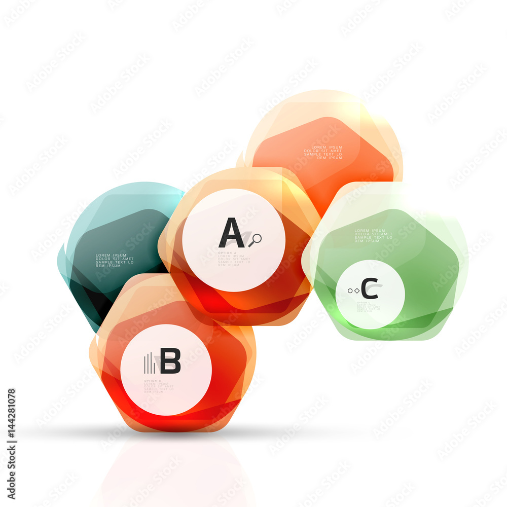 Shiny style modern geometrical hexagons web boxes Shiny style modern geometrical hexagons web boxes
