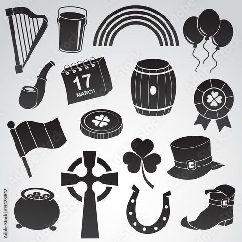 Irish icon set. Vector symbols of Ireland.
