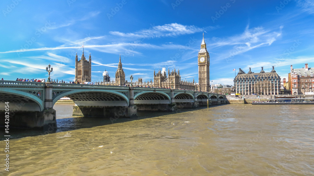 Fototapeta premium Westminster Bridge Houses Parliament and Big ben. London