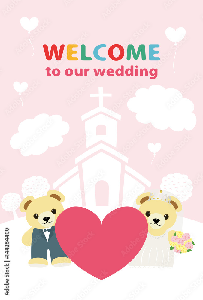 Fototapeta premium くまのウェルカムボード