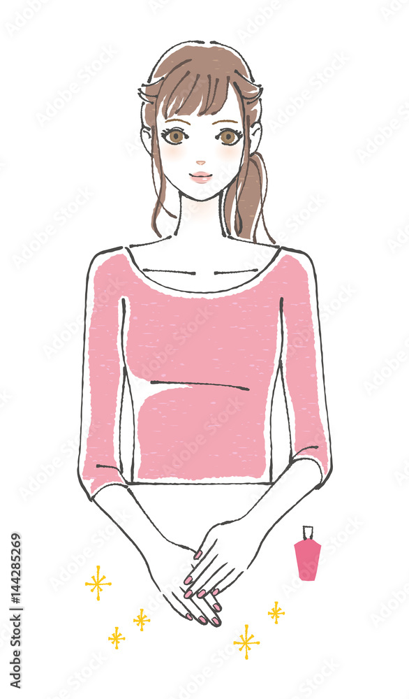 ネイルをしたかわいい女性