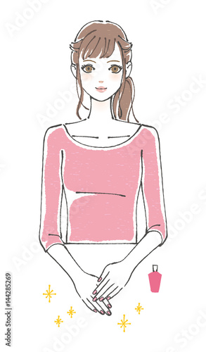 ネイルをしたかわいい女性