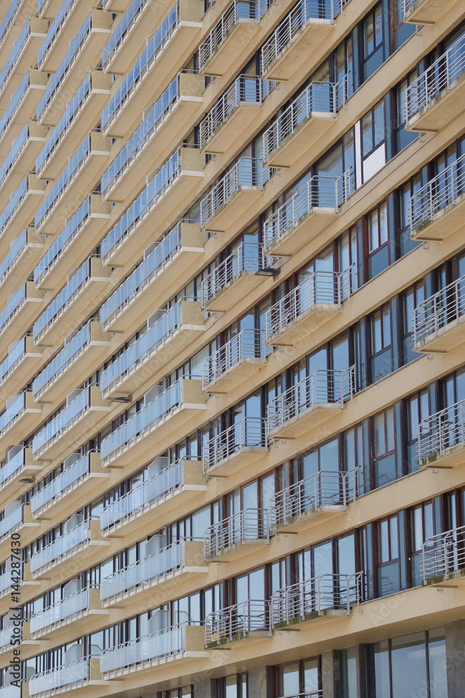 Oblique angle view of a modern apartment block Oblique angle view of a modern apartment block