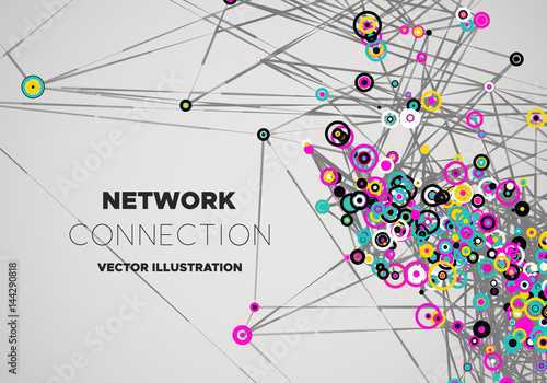 Communication social mesh. Network polygonal background. Vector illustration.