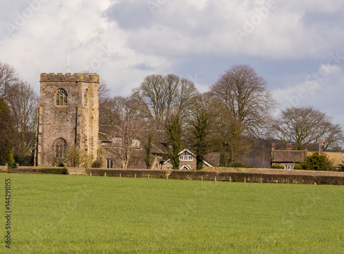 St Wilfrids Parish Church at Ribchester in afternoon sunshine, Ribchester, Lancashire, UK photo