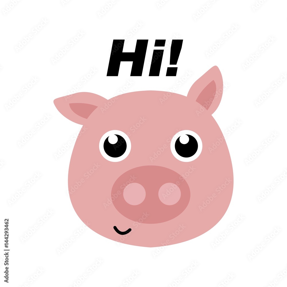 Cute pig illustration vector Cute pig illustration vector