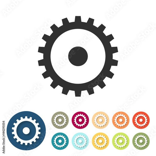 Button-Set bunt - Zahnrad Einstellungen