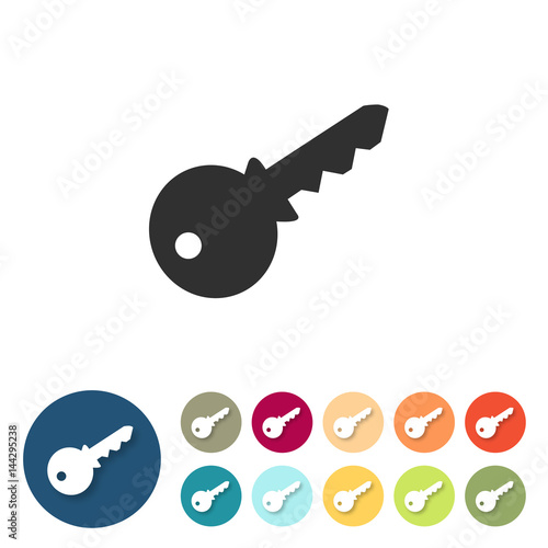 Button-Set bunt - Schlüssel Passwort