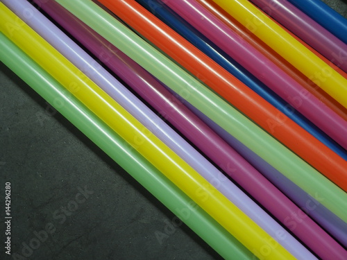 Colorful plastic straw use for drink water