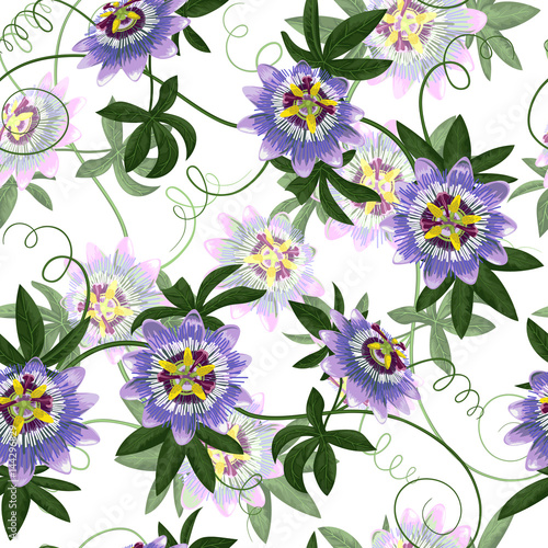 Картината върху платно Passiflora Seamless Pattern