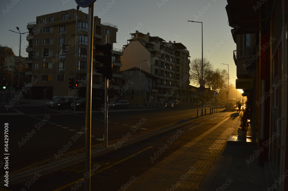 Beautiful sunrise in Plovdiv