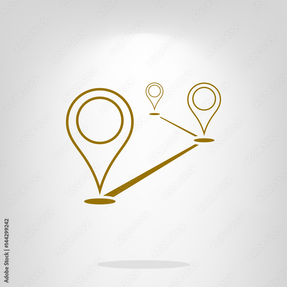 Flat route location vector icon. Concept of path or road. Journey illustration. Flat route location vector icon. Concept of path or road. Journey illustration.