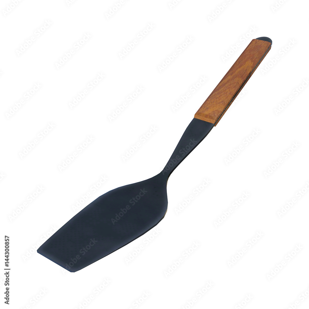 3D Rendering Grill Spatula on White 3D Rendering Grill Spatula on White