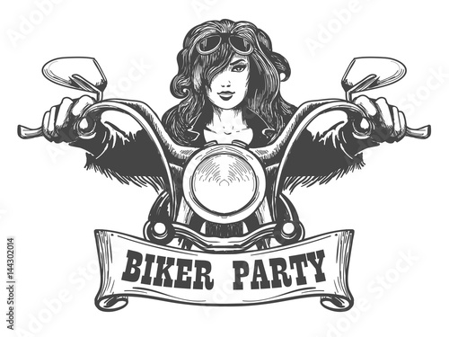 Biker Party Handdrawn Illustration