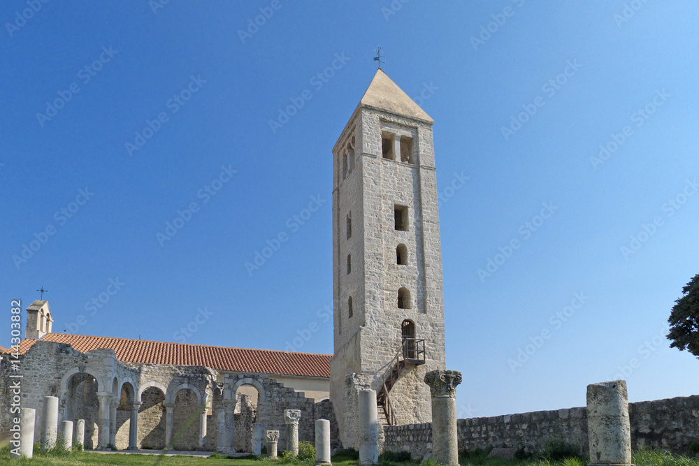 A view of the St Jogn the evangelist church in Rab Croatia