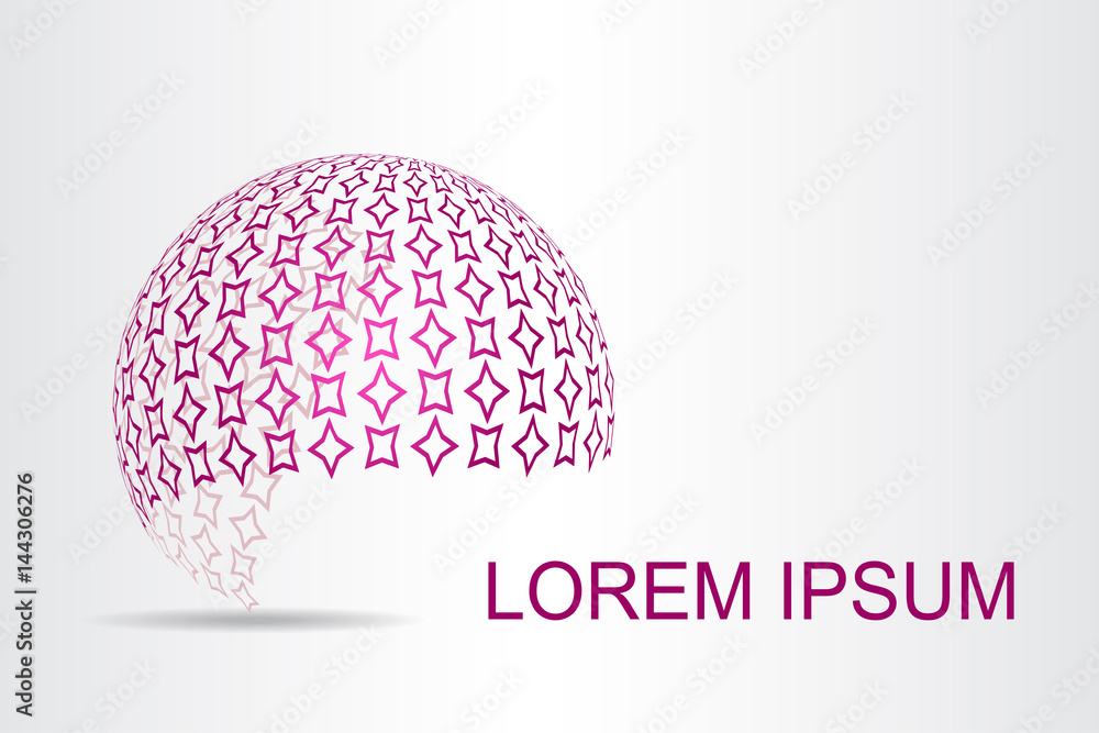 Logo stylized spherical surface with abstract shapes Logo stylized spherical surface with abstract shapes