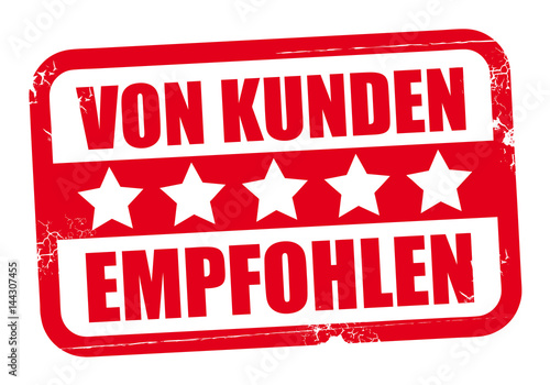 Roter Stempel Kundenempfehlung - von Kunden empfohlen photo