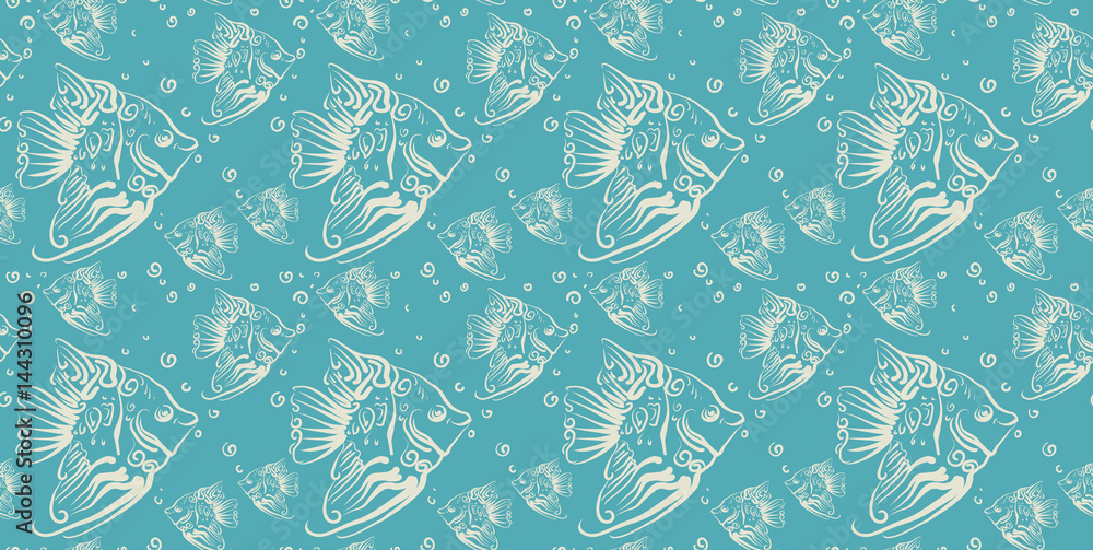Fish seamless pattern, vector Fish seamless pattern, vector