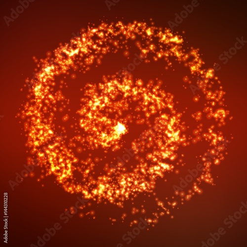 Abstract vector swirl of glowing particles. Futuristic technology style. Elegant background for business presentations or gift cards.EPS10