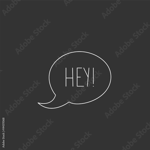 Hey message text. Hand drawn elements for your designs dress,