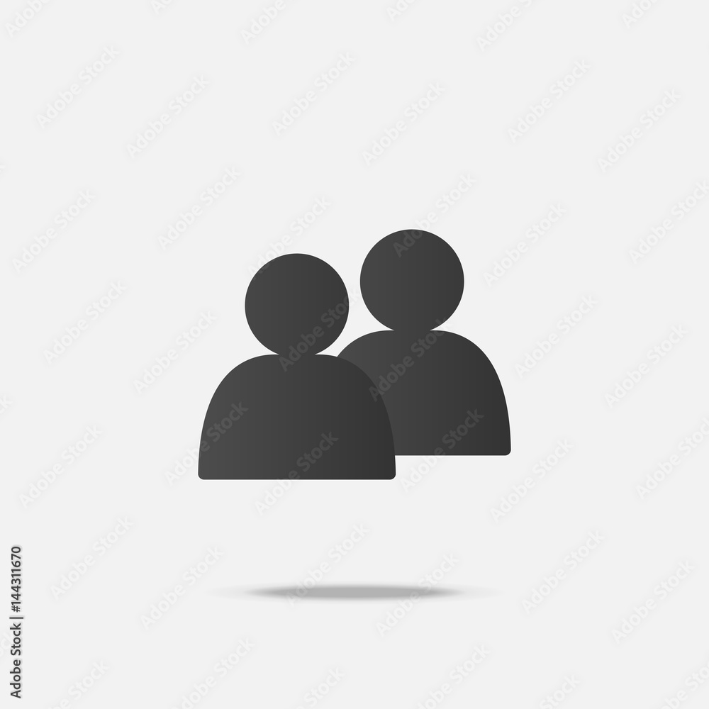 Social flat icon vector with shadow Social flat icon vector with shadow