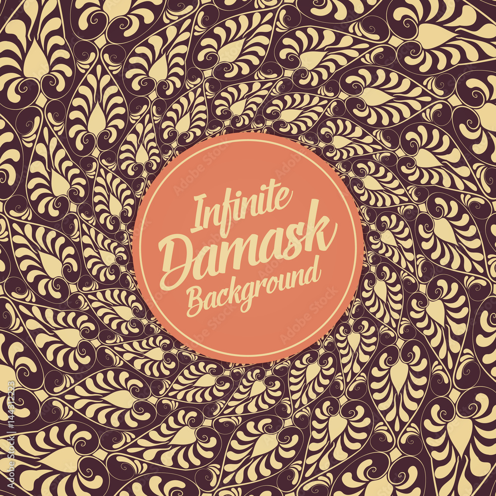 Vector infinite damask background. Classical luxury old fashioned damask ornament, royal victorian texture for wallpapers, textile, wrapping. Exquisite floral baroque template. Vector infinite damask background. Classical luxury old fashioned damask ornament, royal victorian texture for wallpapers, textile, wrapping. Exquisite floral baroque template.
