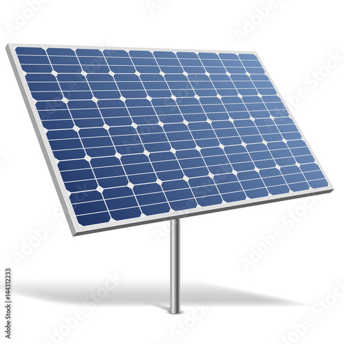 Solar panel isolated on white background vector illustration.