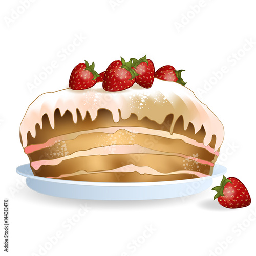 beautiful strawberry cake