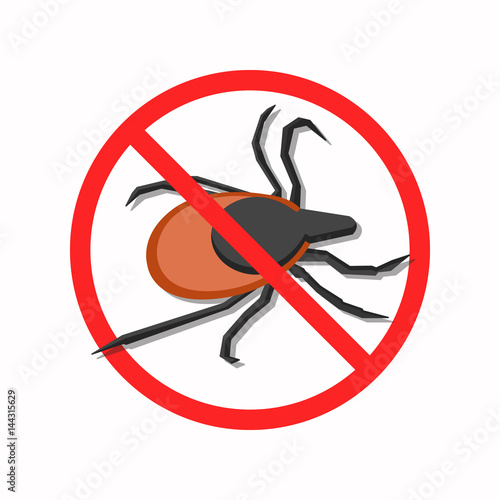 The protection against mites. The illustration shows a dangerous mite. This is a vector image.