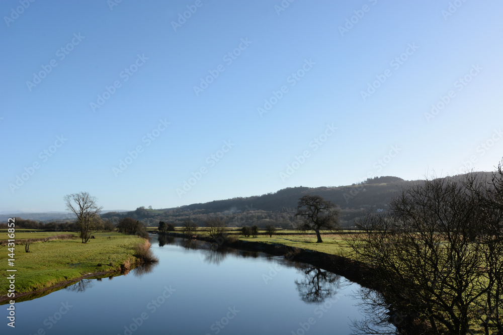 The Towy River at Dryslwyn, Carmarthenshire, Wales.