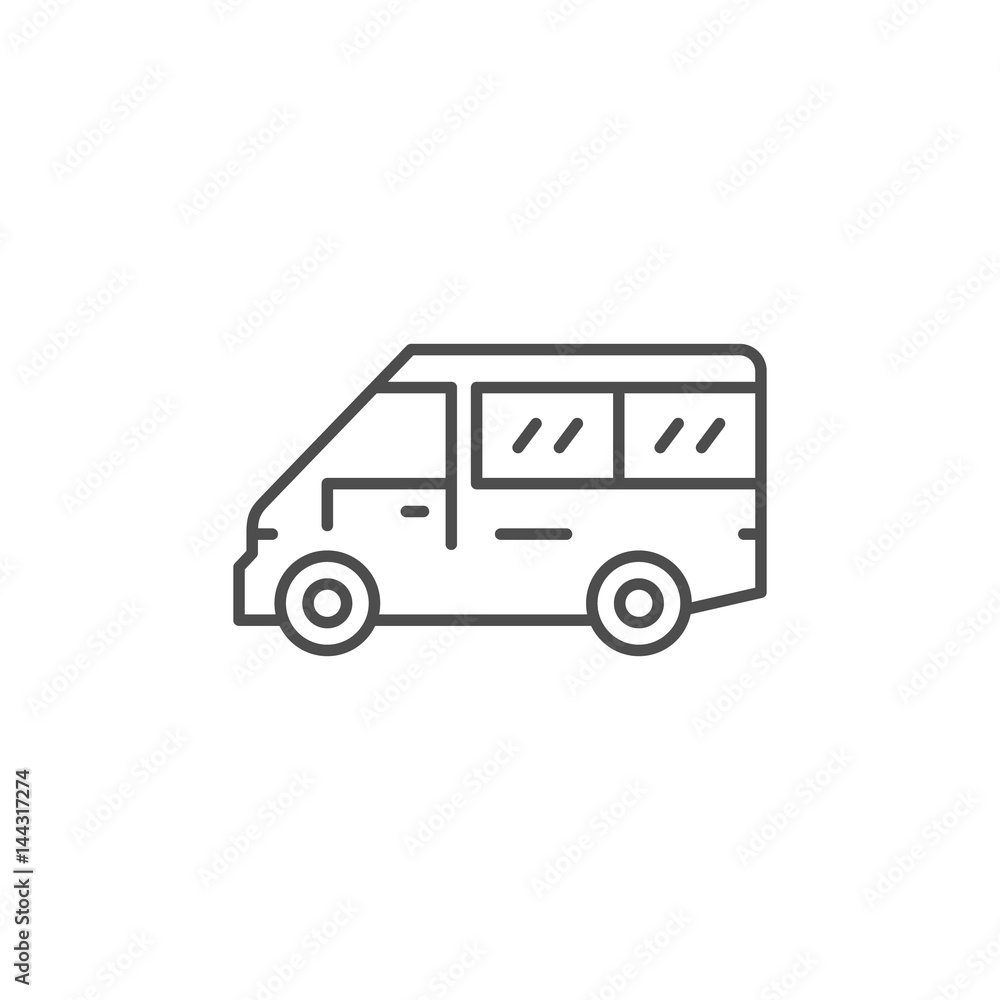 Mini bus line icon