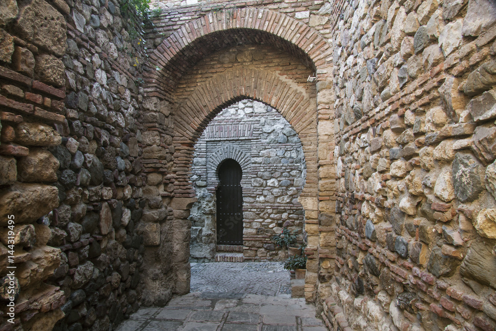 Spain - Malaga - Hidden passageway in Malaga fortress (Alcazaba de Malaga)