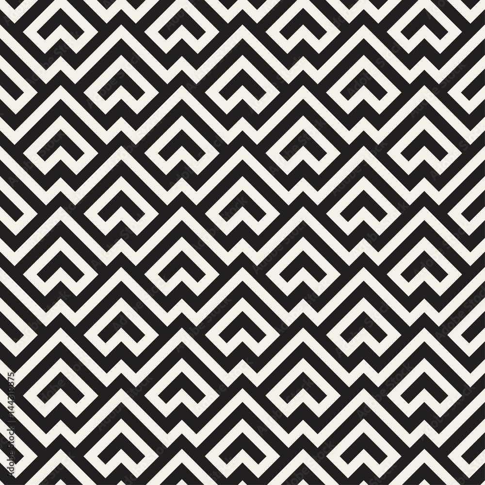 Maze Tangled Lines Contemporary Graphic. Vector Seamless Black and White Pattern. Maze Tangled Lines Contemporary Graphic. Vector Seamless Black and White Pattern.