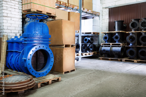 Принти на полотні blue metal shut-off valve for gas pipelines
