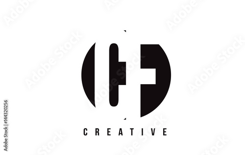 CF C F White Letter Logo Design with Circle Background.