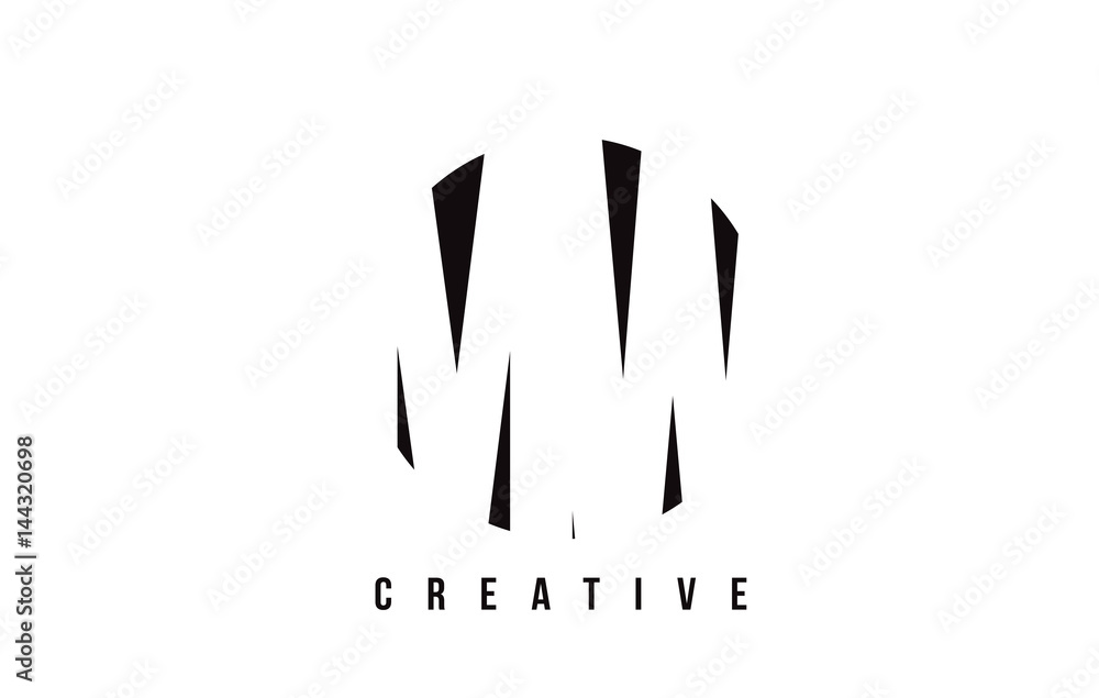 Fototapeta premium MW M W White Letter Logo Design with Circle Background.