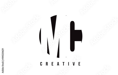 MC M C White Letter Logo Design with Circle Background.