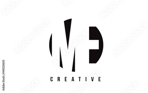 ME M E White Letter Logo Design with Circle Background.